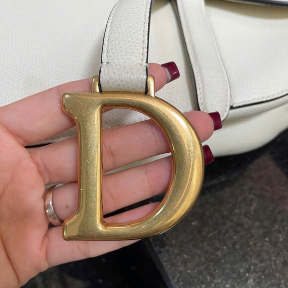 [Final Price] CHRISTIAN DIOR Medium Saddle Bag White - Picture 8 of 16